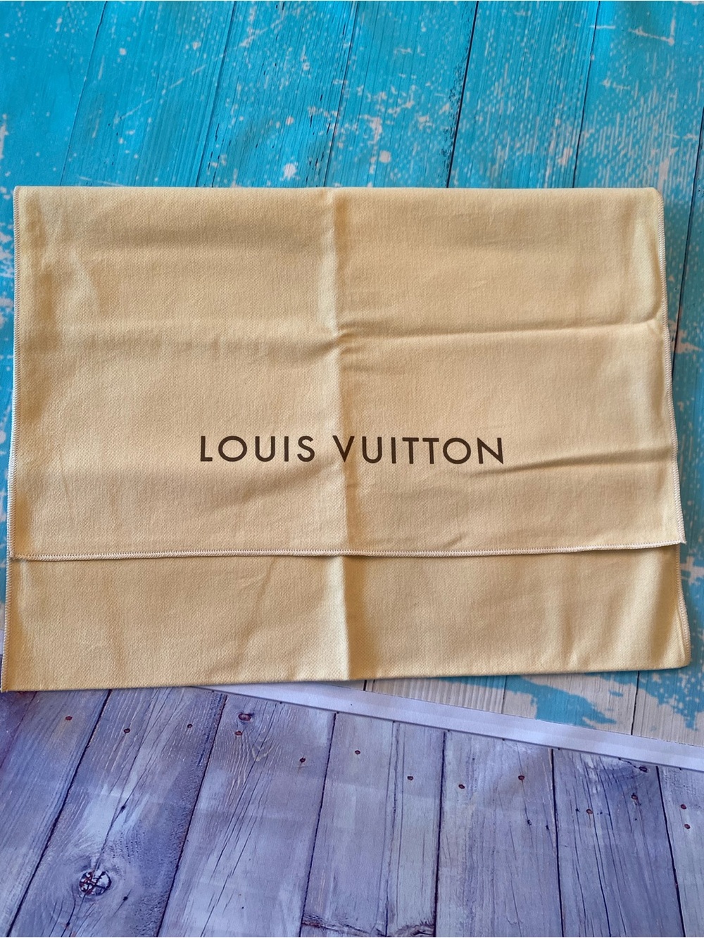 Louis Vuitton Cream Dust Cover with Brown Logo